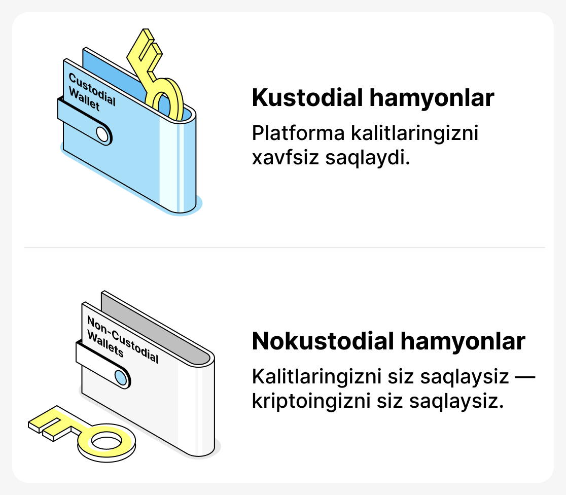 Кустиодал ва кустиодал бўлмаган ҳамёнлар орасида қандай фарқ бор?