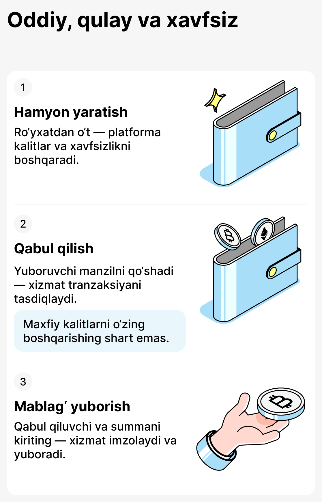 Қандай қилиб custodial wallets ишлайди