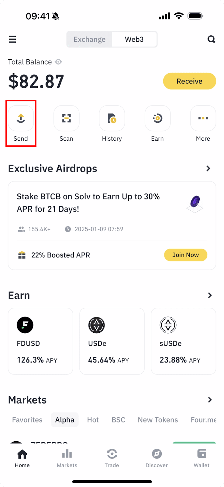 Withdraw money from Binance Web 3 wallet