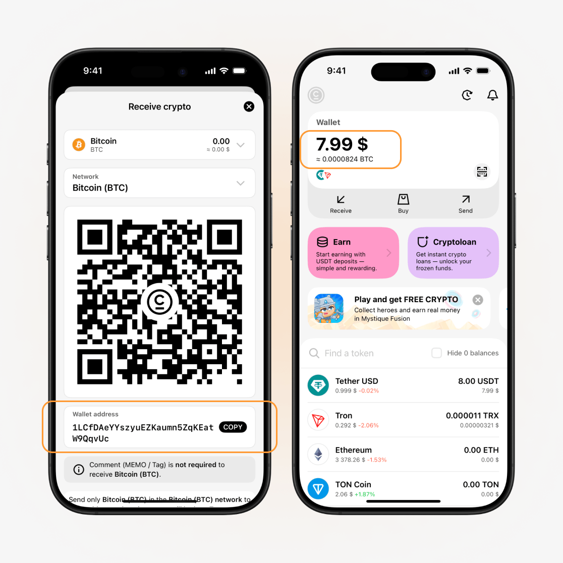 انسخ عنوان المحفظة