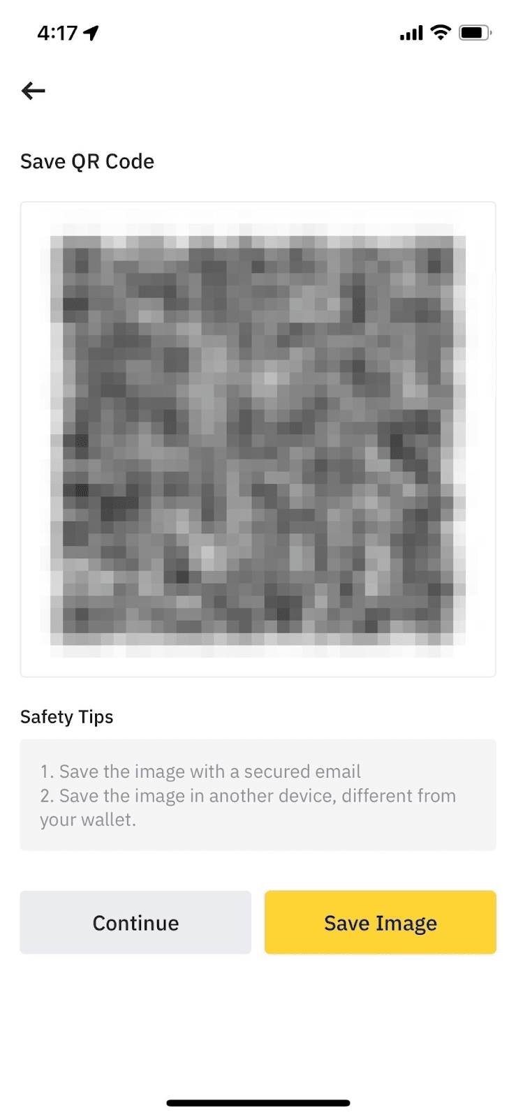 Saving QR code
