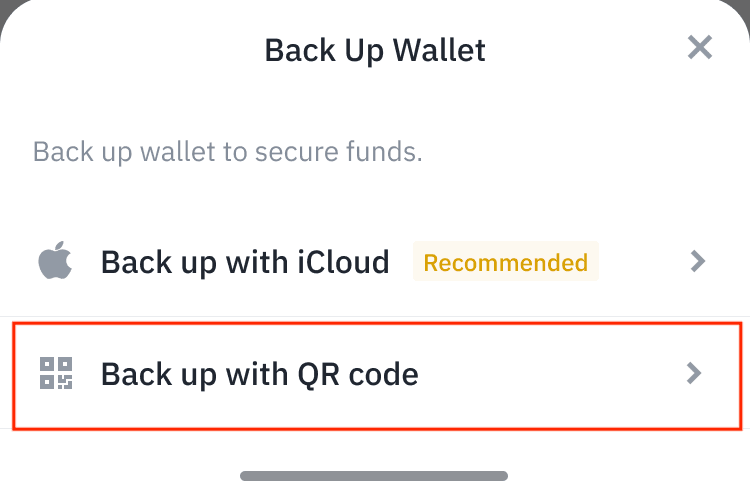 backup with QR code
