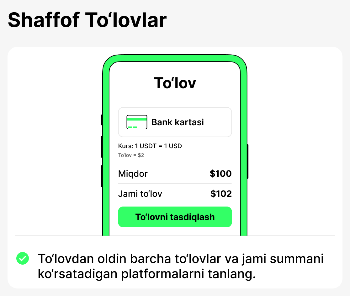 Тўловларда равшанлик нима учун муҳим