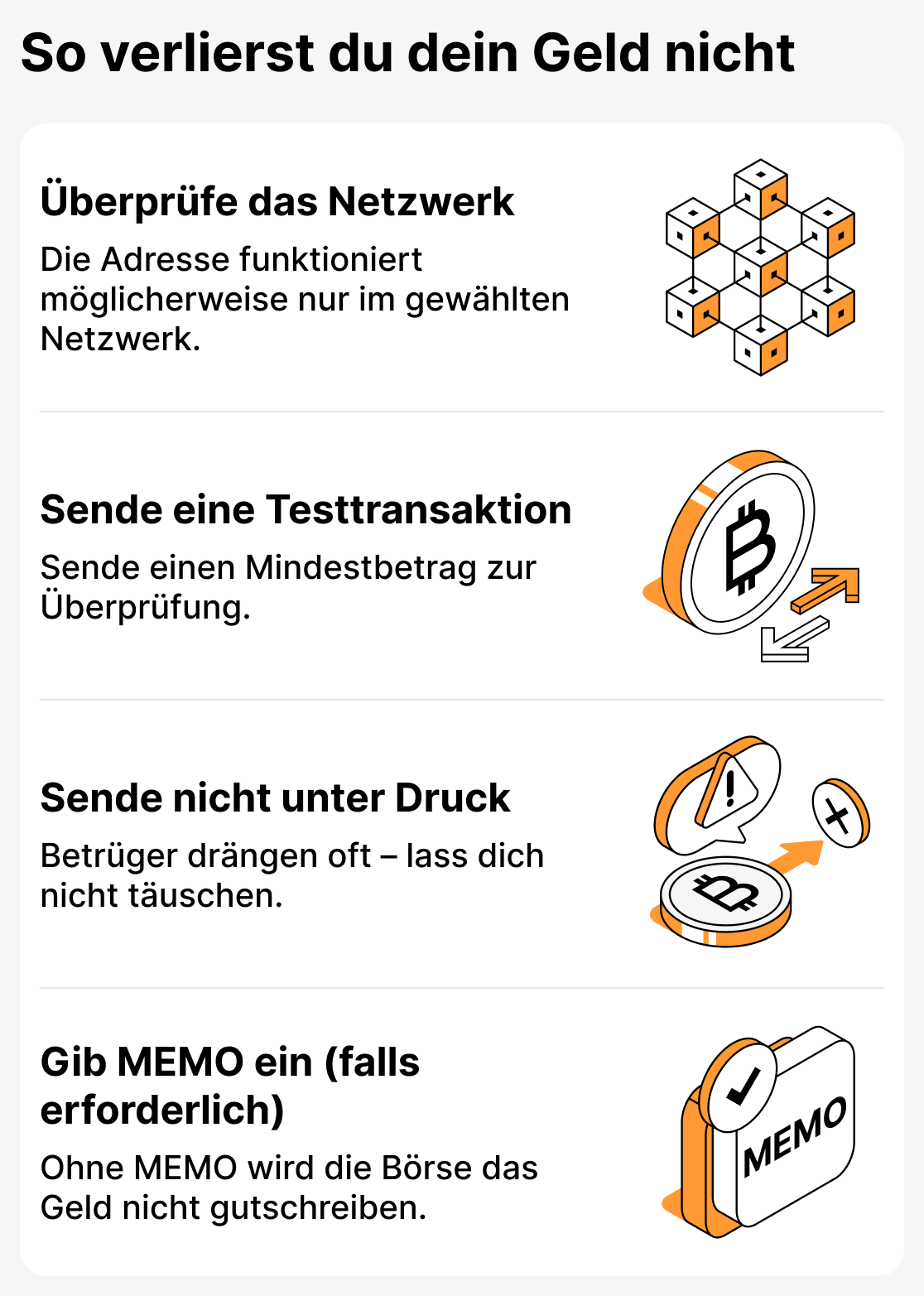 So vermeiden Sie Verluste beim Übertragen von Kryptowährungen